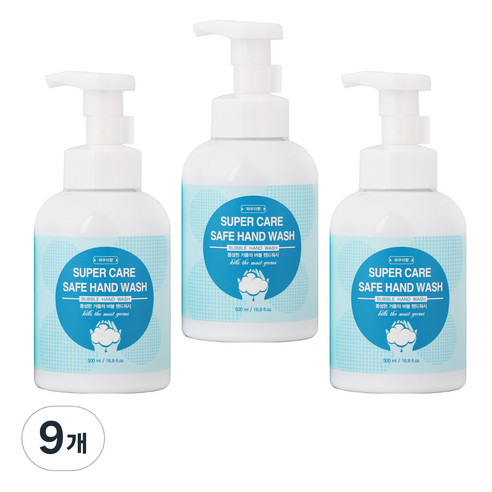 슈퍼케어 세이프 핸드워시 파우더향, 500ml, 9개