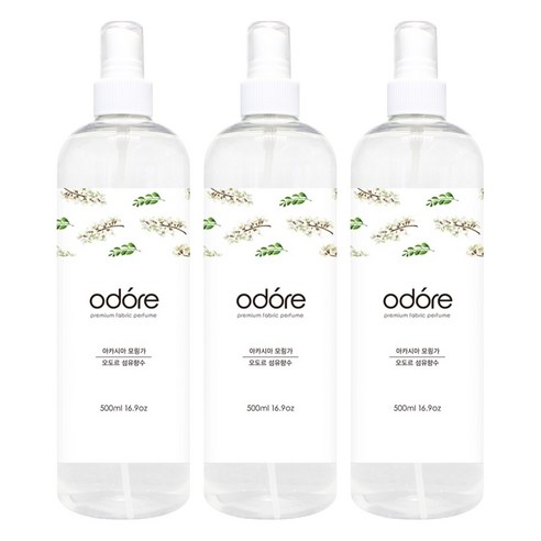 오도르 섬유향수 본품, 아카시아모링가, 3개, 500ml