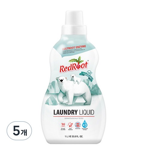 레드루트 유아 세탁세제 무향 1L, 5개