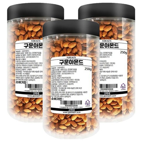 고미네 구운아몬드, 250g, 3개