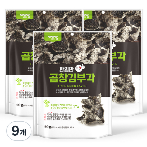 바다원 한입만 곱창김부각, 50g, 9개