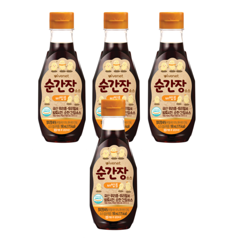 아이배냇베베 순간장 소스 190ml, 비빔용 x 4개, 4개