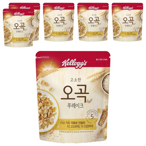 켈로그 오곡 푸레이크 시리얼, 570g, 6개