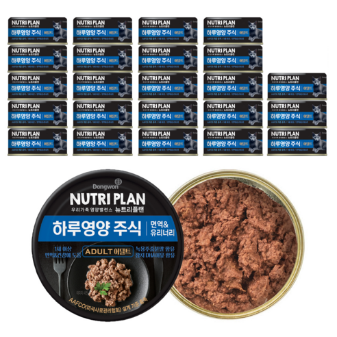 뉴트리플랜 고양이 어덜트 면역 유리너리 하루영양 주식캔, 생선, 85g, 24개 고양이 사료