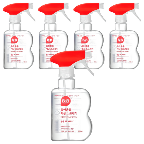 비앤비 유아용품 제균 스프레이 용기형, 300ml, 5개