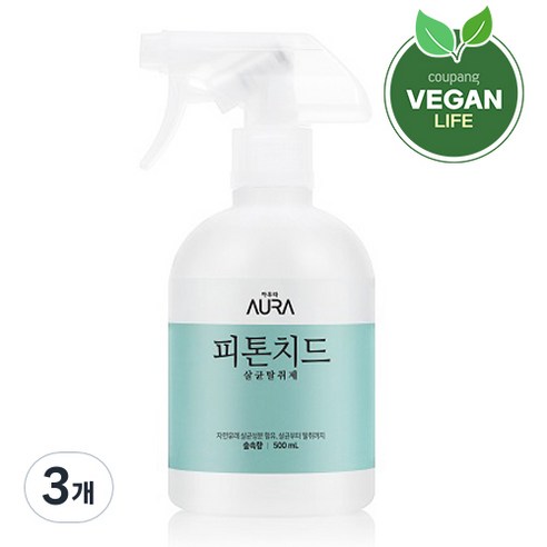 LG생활건강 아우라 피톤치드 섬유탈취제 숲속향 500ml x 2개, 12개