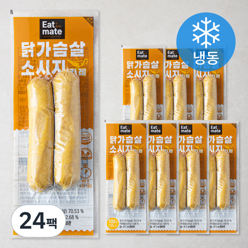 잇메이트 닭가슴살 소시지 카레 (냉동), 100g, 24팩