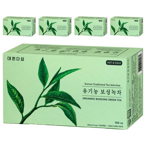 대한다업 유기농 보성녹차, 1.2g, 5개, 100개입