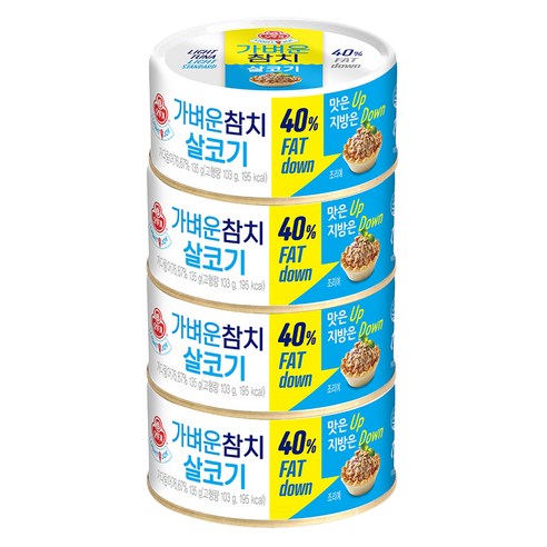 오뚜기 가벼운참치 살코기, 135g, 4개