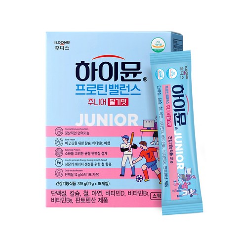 일동후디스 하이뮨 프로틴밸런스 주니어 스틱 딸기맛 15p, 315g, 1개 Best Top3