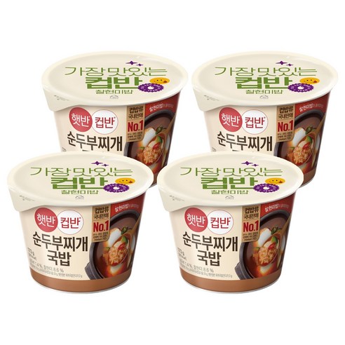 햇반컵반 순두부찌개국밥, 173g, 4개