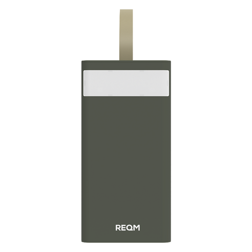리큐엠 LED 조명 캠핑 고속충전 보조배터리 50000mAh 18W, 올리브그린, QP5000A