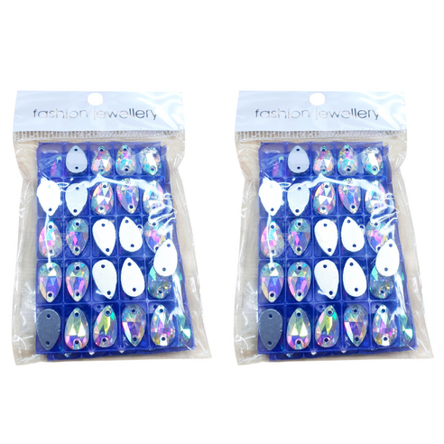 비즈라이프 쏘온스톤 물방울AB 10 x 7 mm 50p, 혼합색상, 2개
