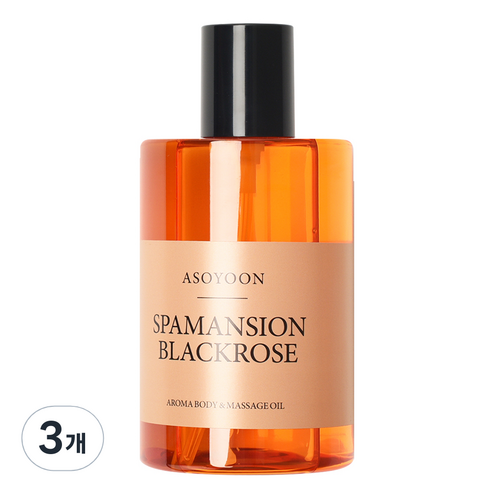 아소윤 스파맨션 바디 마사지 오일 블랙로즈, 3개, 400ml