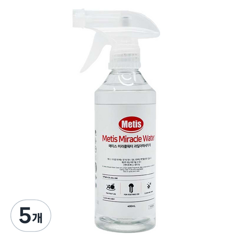 Metis 미라클워터 과일 야채 세정제, 5개, 400ml