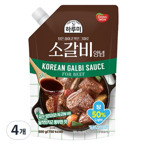 동원 하루미 소갈비 양념, 4개, 500g