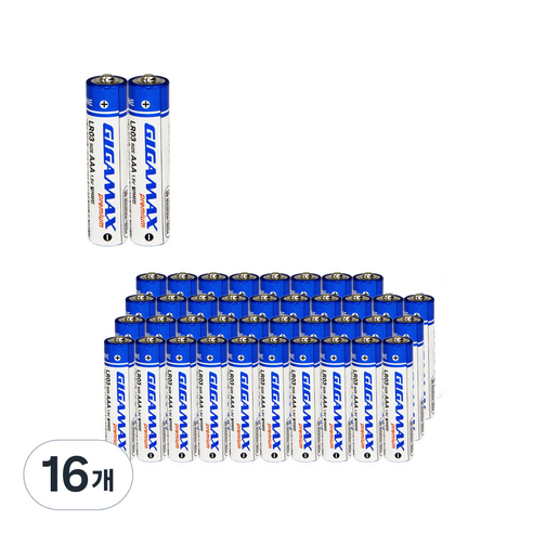 로케트 기가맥스 알카라인 AAA건전지, 10개입, 16개