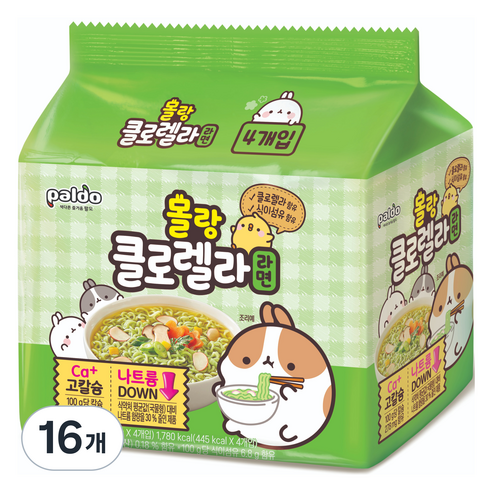 팔도 몰랑 클로렐라 라면 105g, 16개