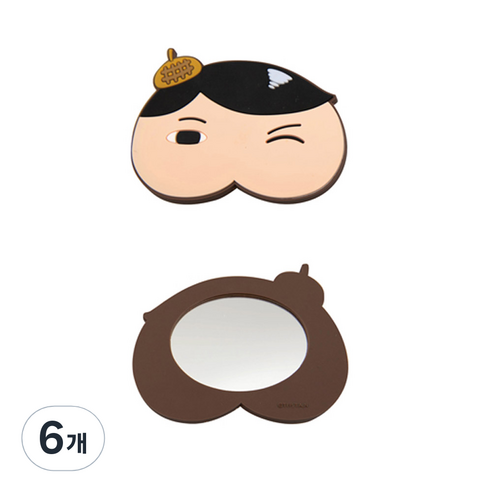아이세움 엉덩이탐정 실리콘 미니 손거울, 엉탐, 6개