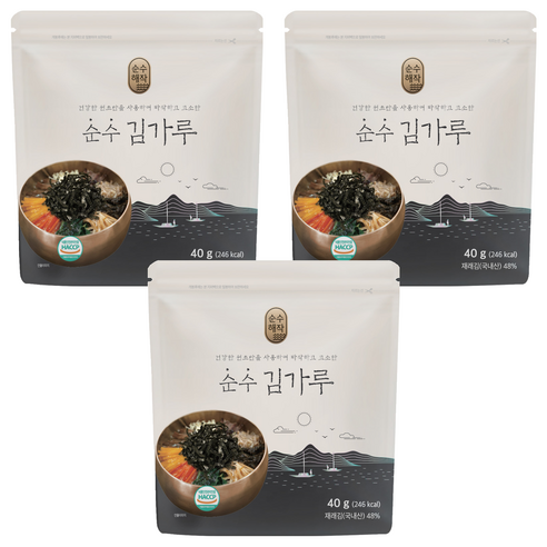 순수해작 순수 김가루, 40g, 3개