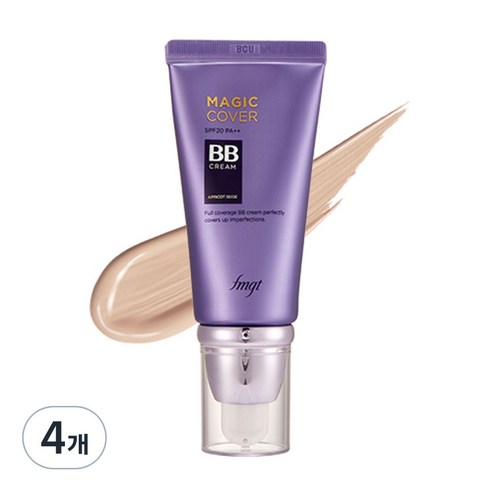 더페이스샵 fmgt 매직 커버 비비크림 SPF20 PA++, V201 애프리콧 베이지, 45ml, 4개
