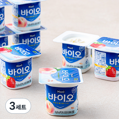매일유업 바이오 요거트 백도 85g x 4개 + 딸기 85g x 4개, 8개입, 3세트