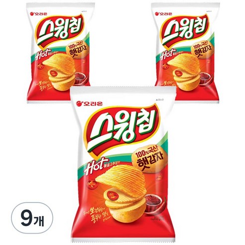스윙칩 핫 볶음고추장맛, 124g, 9개