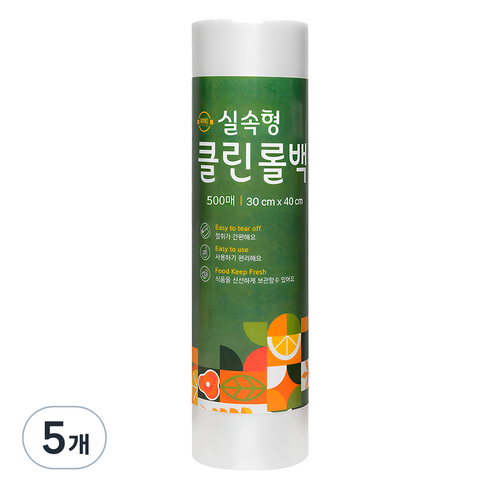 식품포장용 위생롤백 대형 30 x 40 cm, 대(L), 500개입, 5개