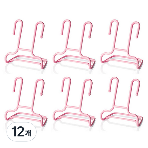 간편 다용도 신발정리 걸이대 핑크, 12개