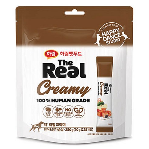 하림더리얼 강아지 크리미 소고기 앤 닭가슴살 파우치 10g x 25p, 소고기 + 닭고기 혼합맛, 1개