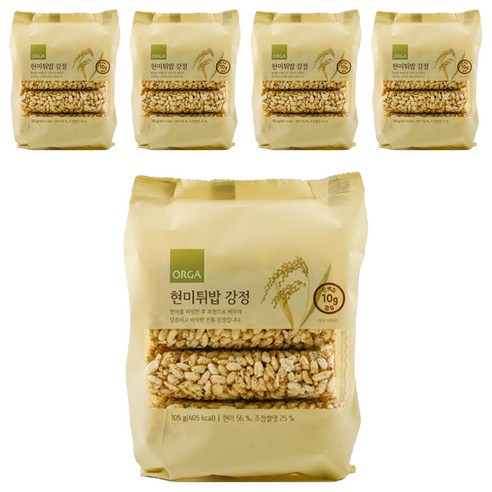 올가홀푸드 현미튀밥 강정, 105g, 5개
