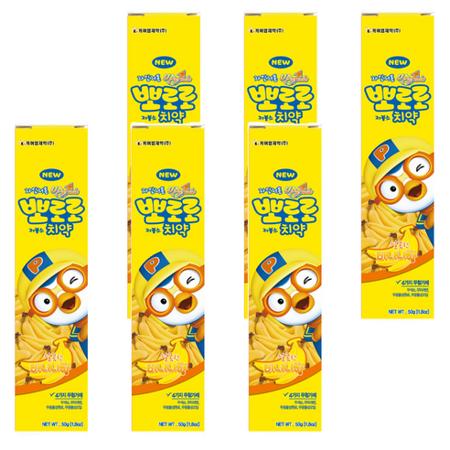 뽀로로 저불소 치약 바나나향, 50g, 6개