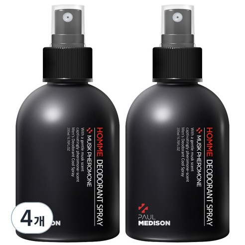 폴메디슨 옴므 스프레이 데오드란트 머스크페로몬향, 200ml, 4개