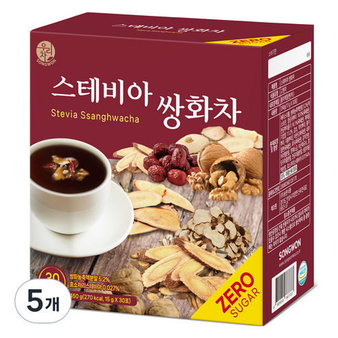 우리차 스테비아 쌍화차, 15g, 30개입, 5개