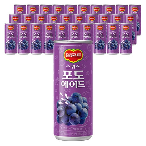 델몬트 스퀴즈 포도 에이드, 240ml, 90개