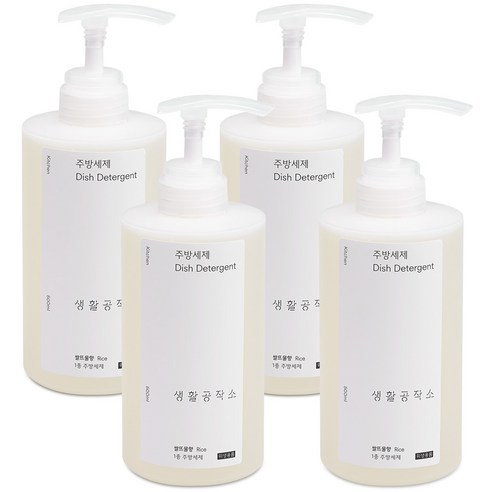 생활공작소 주방세제 쌀뜨물향, 500ml, 4개