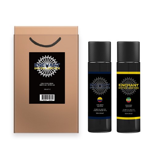 인첸트 더치커피 선물세트, 콜롬비아 싱글 500ml + 예가체프 싱글 500ml, 1세트