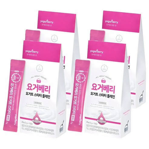 요거베리 스타터 플레인 요거트 파우더, 10개입, 4개