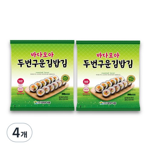 바다모아 두 번 구운 김밥 김 10p, 20g, 4개