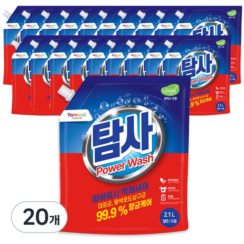탐사 파워워시 세탁세제, 2.1L, 20개