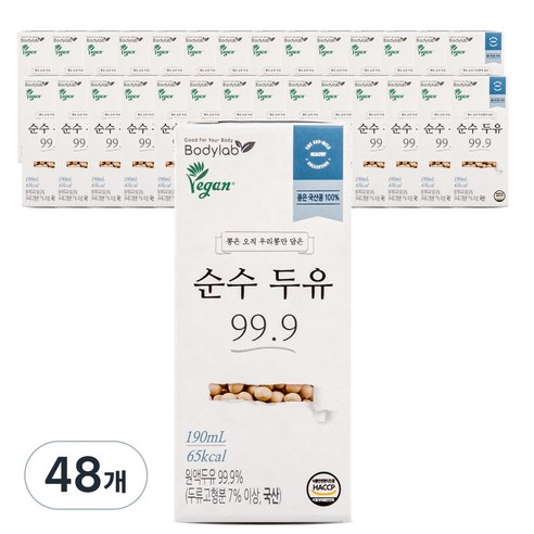 바디랩 순수 두유 99.9, 190ml, 48개