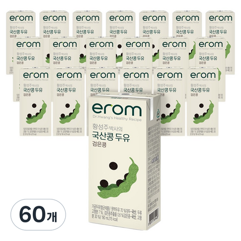 이롬 황성주 박사의 국산콩 두유 검은콩, 190ml, 60개