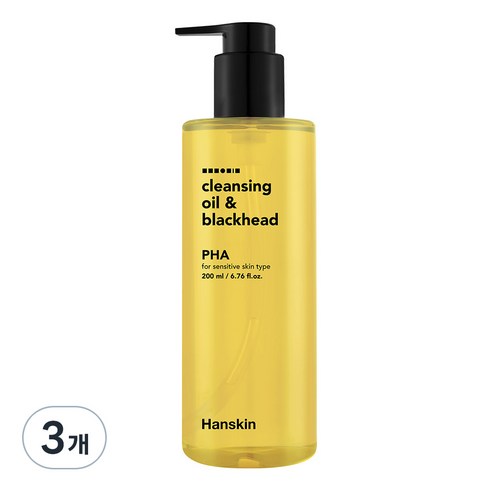 한스킨 클렌징오일 앤 블랙헤드 PHA 민감성, 200ml, 3개