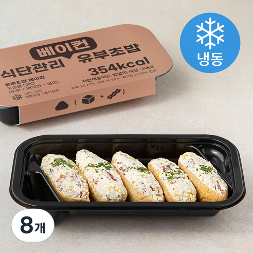유부초밥 베이컨 5입 (냉동), 8개, 206g