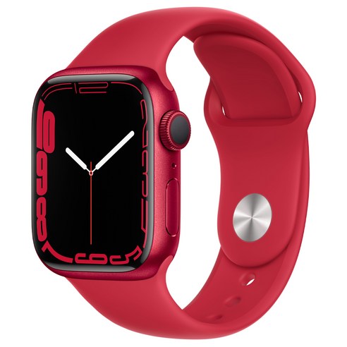 Apple 애플워치 7, 41mm, GPS, 알루미늄, 레드 / 레드 스포츠 밴드