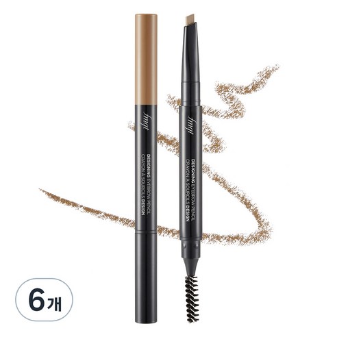 더페이스샵 디자이닝 아이브로우 오토펜슬 0.3g, 01 라이트브라운, 6개