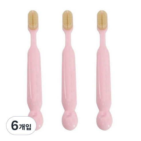베이비오가닉 실리콘 칫솔, 핑크, 1개입, 6개