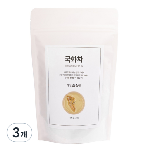청년농원 저온가공 국화차 삼각티백, 500mg, 50개입, 3개
