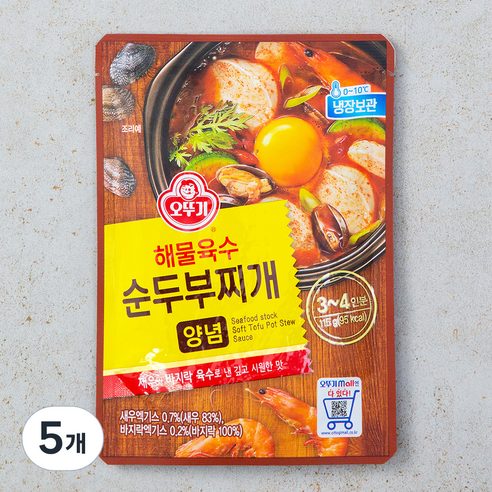 해물육수순두부찌개양념, 115g, 5개
