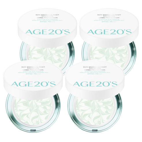[비건뷰티] 에이지투웨니스 선 에센스 팩트 카밍 롱프로텍션 SPF50+ PA++++, 12.5g, 4개